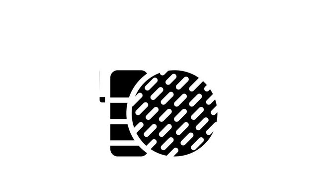 microphone with mesh glyph icon animation