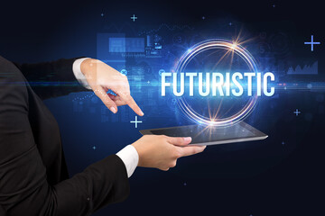 Close-up of a touchscreen, new tech concept