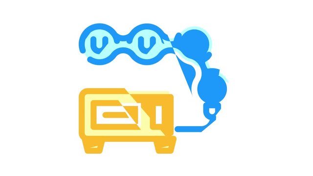 magnetic therapy apparatus color icon animation