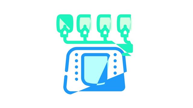 electrotherapy equipment color icon animation