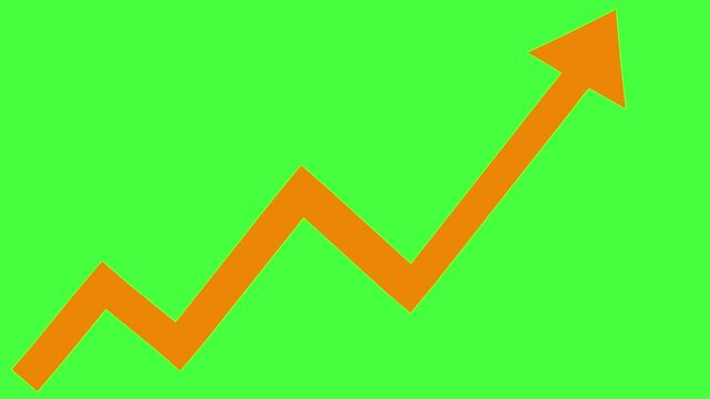 売り上げが伸びる赤色のクランク矢印
