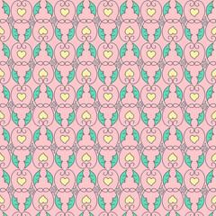 fabulous textile design on a pink background.  seamless pattern