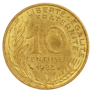 Old 10 Centimes Coin of France
