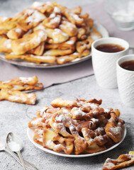 Angel wings, traditional sweet crisp pastry