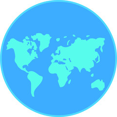 Fototapeta na wymiar Blue world map icon. Blue globe vector 