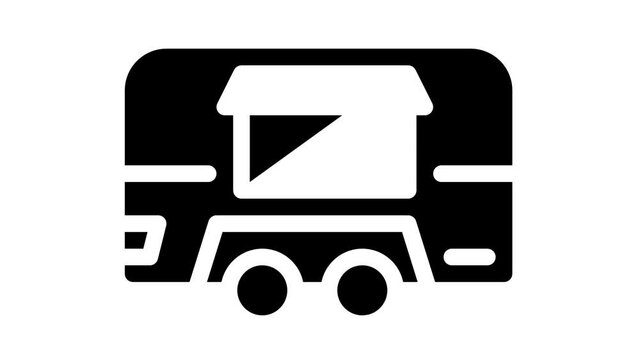 food truck glyph icon animation