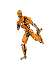 master cyber robot is dancing