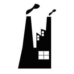 Factory symbol vector. Industrial building icon