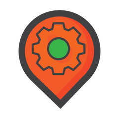 location illustration. location with setting icon. can use for, icon design element,ui, web, mobile app.