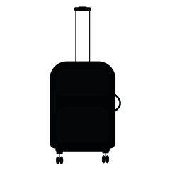 Luggage vector. Suitcase black icon. Black design baggage
