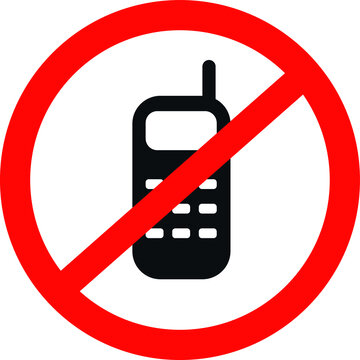 No cell phone icon. No telephone icon, vector. telephone forbidden warning