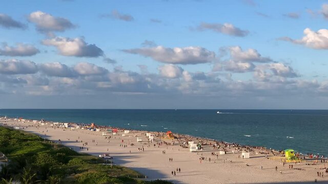 Afternoon Time-lapse of Miami South Beach Shoreline