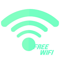 Free wifi icon, free wifi vector icon, blue wi-fi symbol design