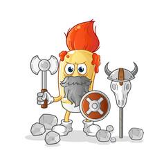 paintbrush viking with an ax illustration. character vector