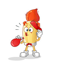 paintbrush pantomime blowing balloon. cartoon mascot vector
