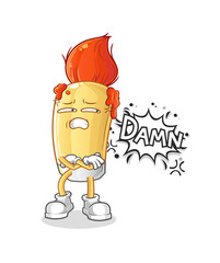 paintbrush very pissed off illustration. character vector