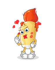 paintbrush make up mascot. cartoon vector