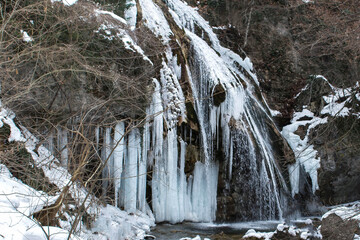 Waterfall in the snow