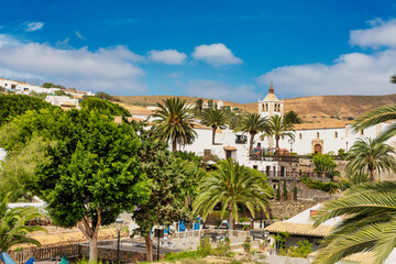 Fototapeta na wymiar Panoramic of Betencuria, the most typical village in Fuerteventura island, Canary islands, Spain