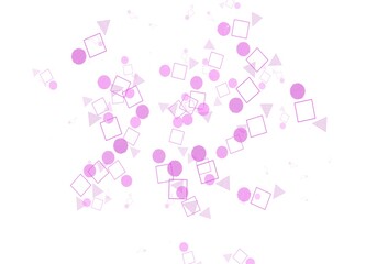 Light Pink vector background with polygonal style with circles.
