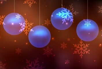Dark Red vector backdrop in holiday style.