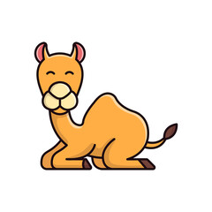 Illustration vector graphic of cute funny camel. Perfect for animal product, animal website, landing page, banner, flyer, etc