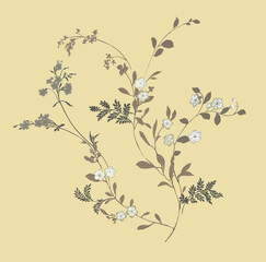 
Flowers watercolor illustration.Manual composition.Big Set watercolor elements，Design for textile, wallpapers，Element for design,Greeting card