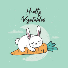 vector illustration of cute bunny