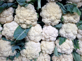 cauliflower with green coverage leaves