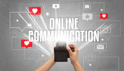 Close-up of a hand taking photos