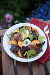 Prosciutto Peach Salad With Fresh Mozzarella