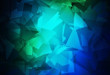 Fototapeta premium Dark Blue, Green vector polygon abstract background.
