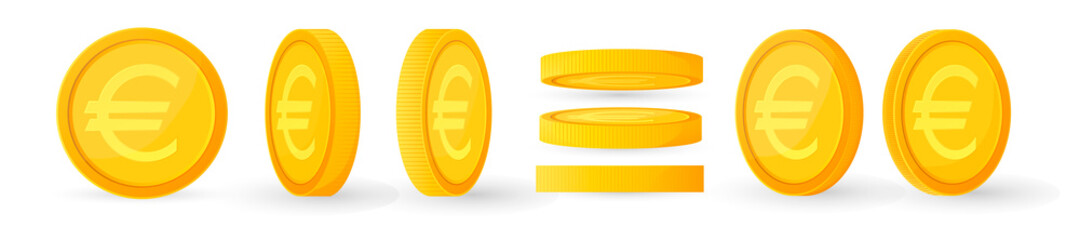 Gold coins icon, flat graphic design template, economy signs, app symbols, vector illustration