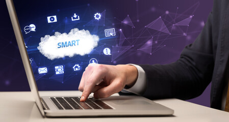 Businessman working with laptop