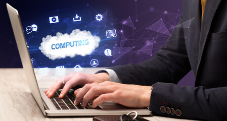 Businessman working with laptop