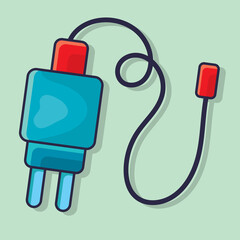smartphone charger isolated cartoon vector illustration in flat style