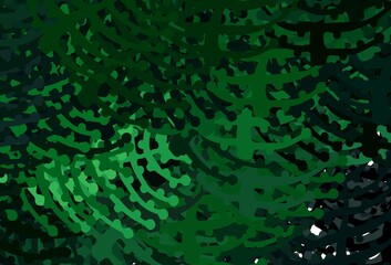 Dark Green vector pattern with random forms.