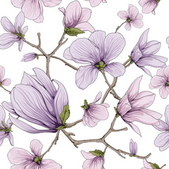flower blossom pattern white background - 420162968