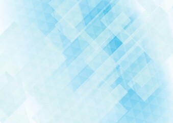 透明感のある青色の幾何学的な抽象背景イラスト