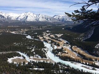 Scenic view of the Bow valley from tunnel Mountain