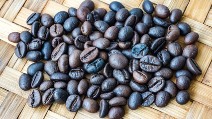 beans on wooden background