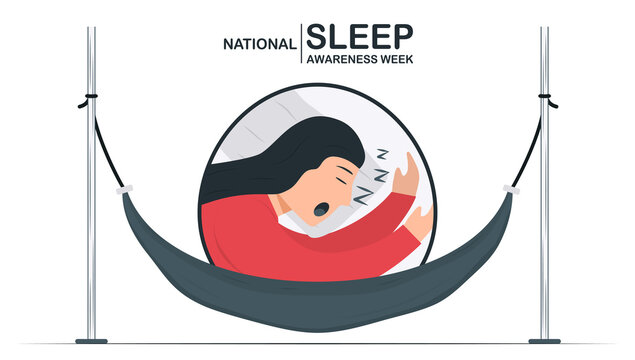 National Sleep Awareness Week is NSF’s national public education campaign to improve health and well-being. Vector illustration in flat style. 14 to 20 March, 2021. - Powered by Adobe