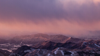 冬の平尾台貫山山頂の朝をひとり占め