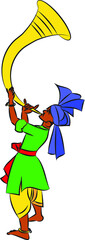 Tutari (traditional) or trumpet player from Maharashtra performing on various occasions