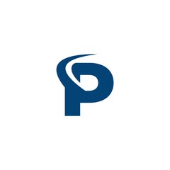Letter P arrow logo icon vector