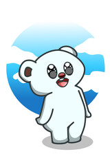 A cute polar bear cartoon illustration