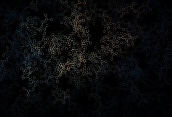 Dark Blue, Yellow vector background with forms of artificial intelligence.