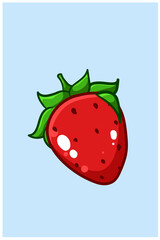 Obraz premium A sweet strawberry icon cartoon illustration