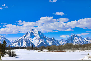 snow covered mountains