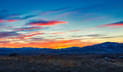 sunset over the mountains